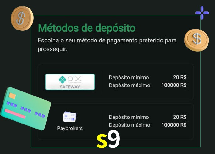 O cassino s9 oferece uma grande variedade de métodos de pagamento
